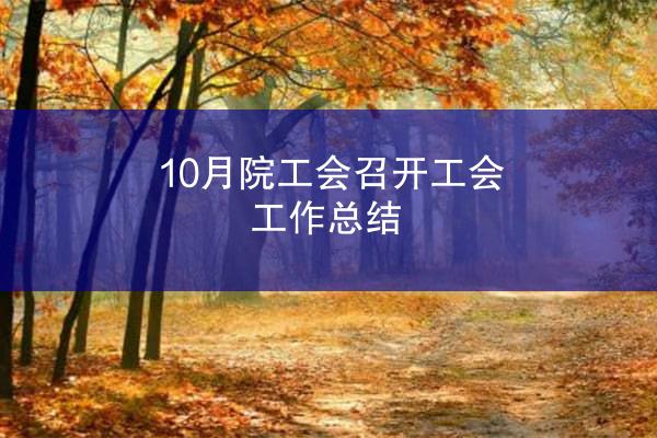 10月院工会召开工会工作总结