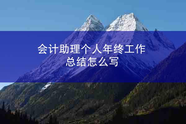 会计助理个人年终工作总结怎么写