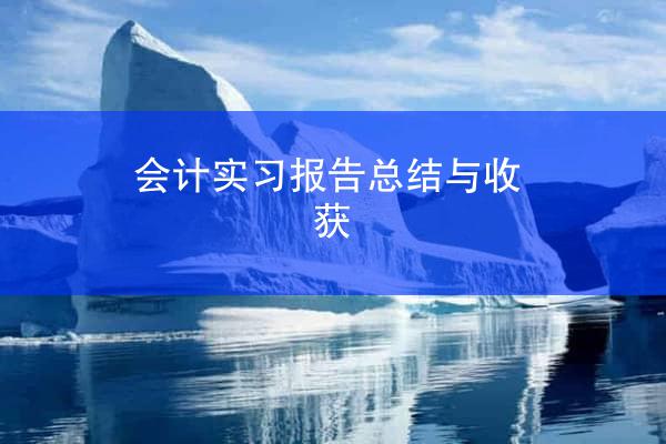 会计实习报告总结与收获