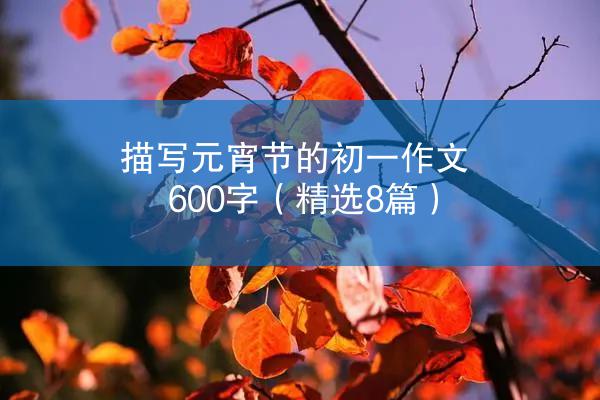 描写元宵节的初一作文600字（精选8篇）