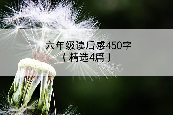 六年级读后感450字（精选4篇）