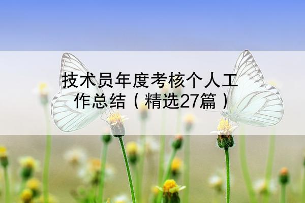 技术员年度考核个人工作总结（精选27篇）