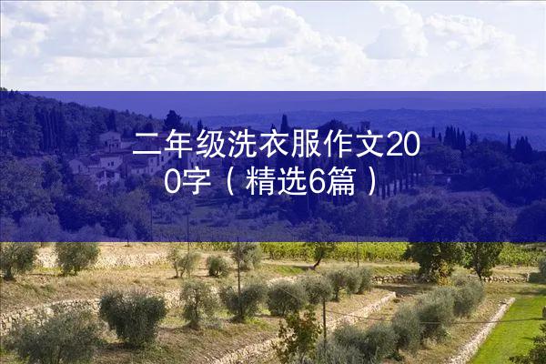 二年级洗衣服作文200字（精选6篇）