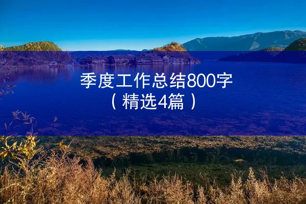 季度工作总结800字（精选4篇）