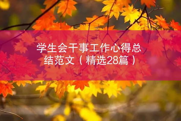 学生会干事工作心得总结范文（精选28篇）