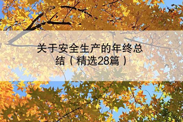 关于安全生产的年终总结（精选28篇）