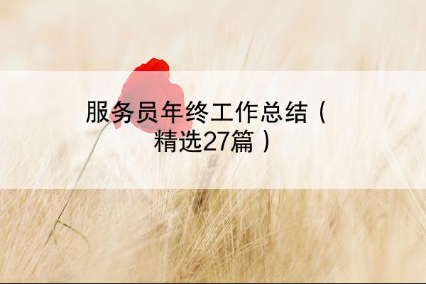 服务员年终工作总结（精选27篇）