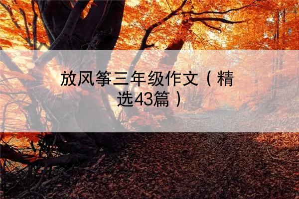 放风筝三年级作文（精选43篇）