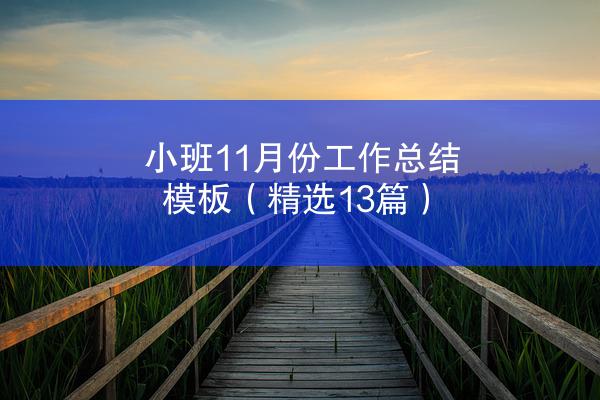 小班11月份工作总结模板（精选13篇）