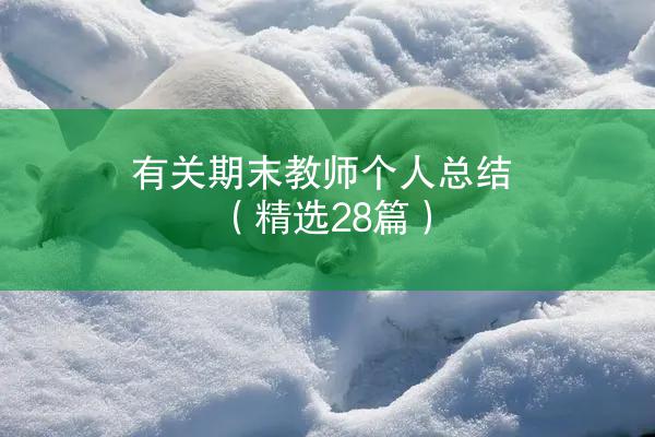 有关期末教师个人总结（精选28篇）