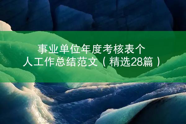 事业单位年度考核表个人工作总结范文（精选28篇）