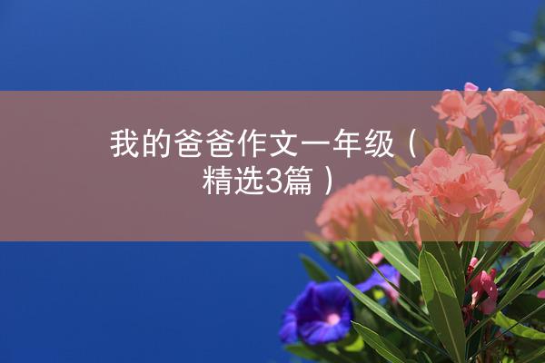 我的爸爸作文一年级（精选3篇）