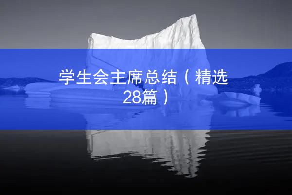 学生会主席总结（精选28篇）