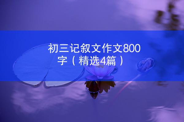 初三记叙文作文800字（精选4篇）