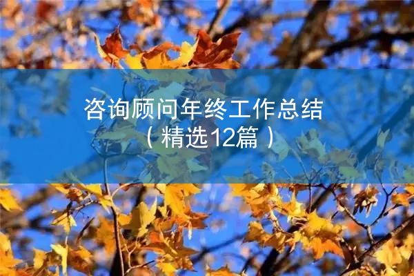 咨询顾问年终工作总结（精选12篇）