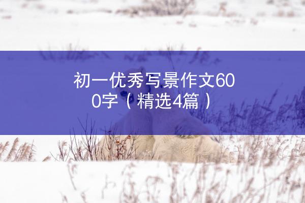 初一优秀写景作文600字（精选4篇）