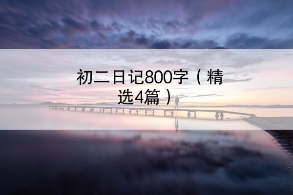 初二日记800字（精选4篇）