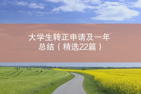 大学生转正申请及一年总结（精选22篇）