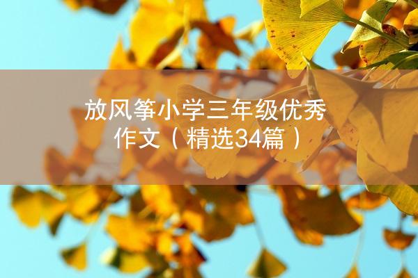 放风筝小学三年级优秀作文（精选34篇）