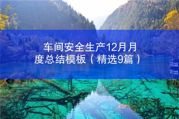 车间安全生产12月月度总结模板（精选9篇）