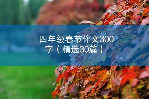 四年级春节作文300字（精选30篇）