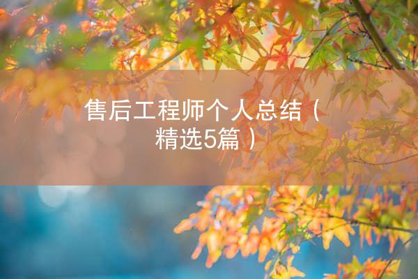 售后工程师个人总结（精选5篇）