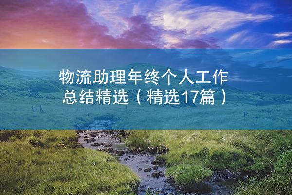 物流助理年终个人工作总结精选（精选17篇）