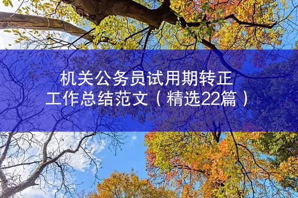 机关公务员试用期转正工作总结范文（精选22篇）