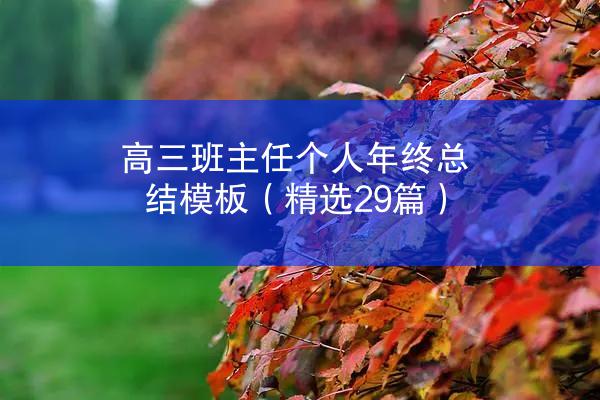 高三班主任个人年终总结模板（精选29篇）