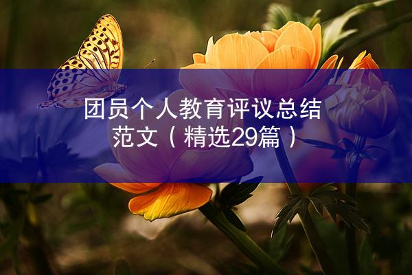 团员个人教育评议总结范文（精选29篇）