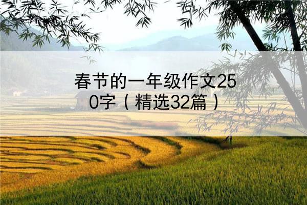 春节的一年级作文250字（精选32篇）