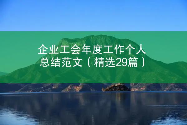 企业工会年度工作个人总结范文（精选29篇）