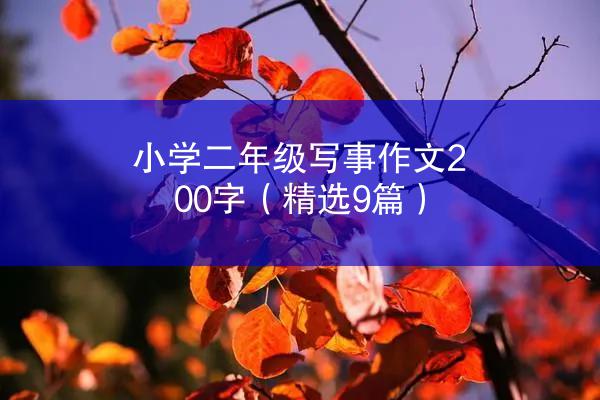 小学二年级写事作文200字（精选9篇）