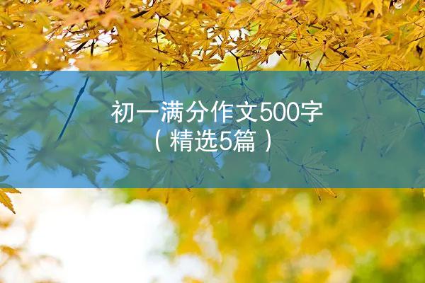 初一满分作文500字（精选5篇）