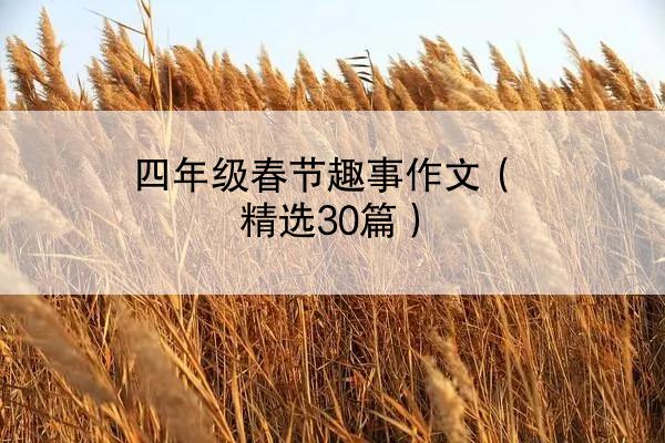 四年级春节趣事作文（精选30篇）