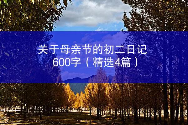 关于母亲节的初二日记600字（精选4篇）