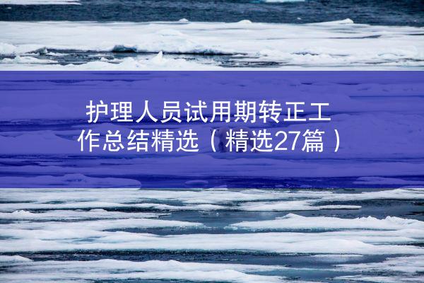 护理人员试用期转正工作总结精选（精选27篇）