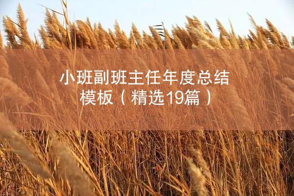 小班副班主任年度总结模板（精选19篇）