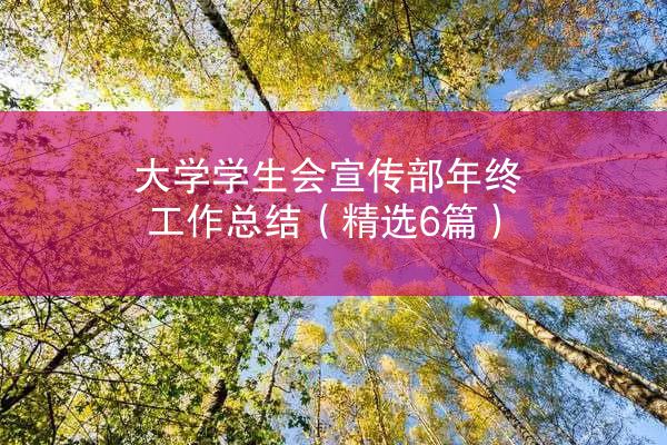 大学学生会宣传部年终工作总结（精选6篇）