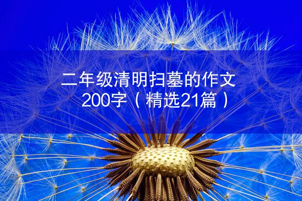 二年级清明扫墓的作文200字（精选21篇）