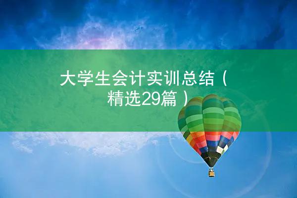 大学生会计实训总结（精选29篇）