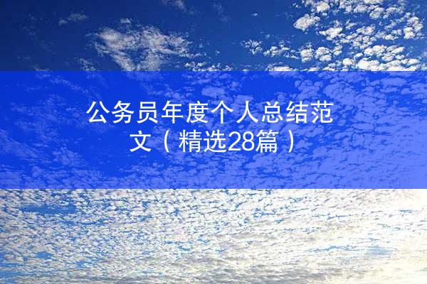 公务员年度个人总结范文（精选28篇）