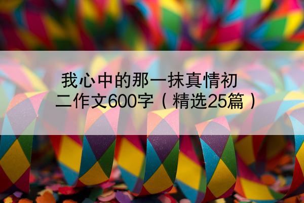 我心中的那一抹真情初二作文600字（精选25篇）