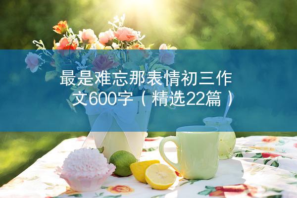 最是难忘那表情初三作文600字（精选22篇）