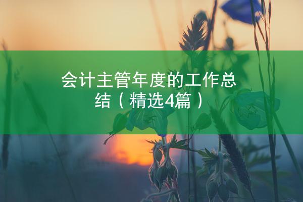 会计主管年度的工作总结（精选4篇）