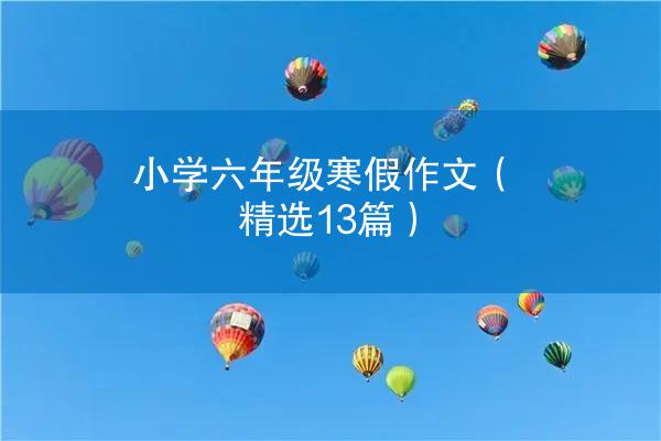 小学六年级寒假作文（精选13篇）