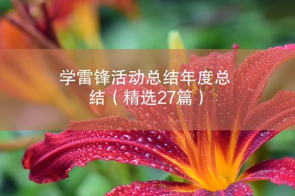 学雷锋活动总结年度总结（精选27篇）