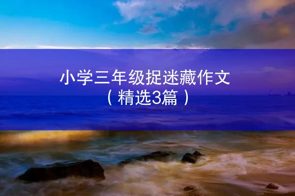 小学三年级捉迷藏作文（精选3篇）