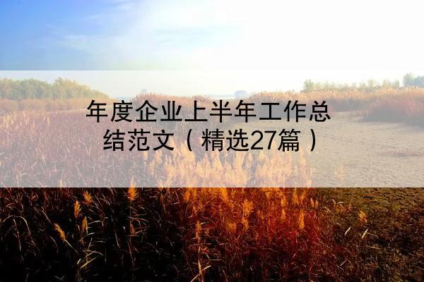 年度企业上半年工作总结范文（精选27篇）