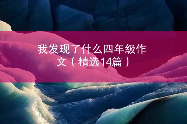 我发现了什么四年级作文（精选14篇）